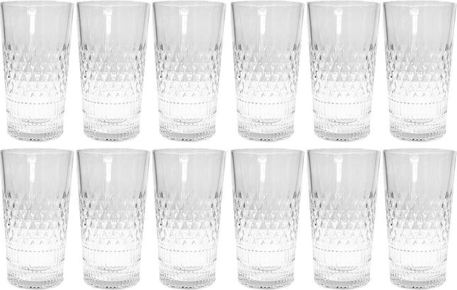 Diamond Longdrinkglazen - 37,5 cl - set van 12 stuks