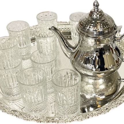 Marokkaanse Familie Theeset - theepot-diebblad - 12 glazen