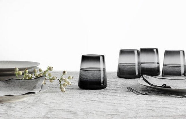 Secret de gourmet Waterglazen set van 6 - Trapeze 38cl - Donkergrijs