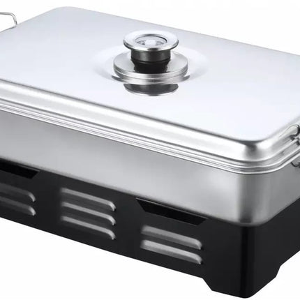 Kinghoff Balkon Roker met Thermometer - RVS, Compact en Draagbaar - Ideaal voor Vis, Kip en Vlees - Barbecue Roker - BBQ Smoker