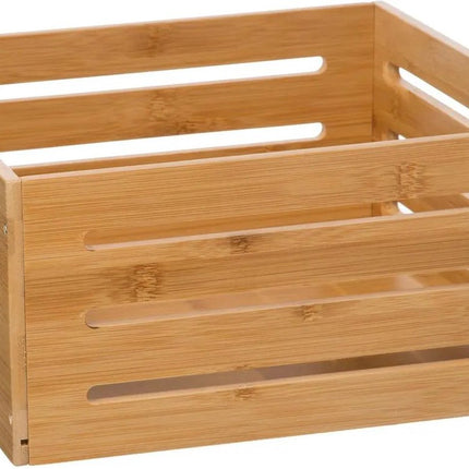 5Five Fruitkisten opslagbox - open structuur - lichtbruin - hout - L31 x B31 x H15 cm - Decoratie huis en tuin - Kisten/kistjes