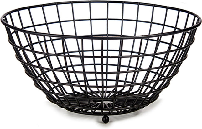 Kinvara Fruitschaal - Fruitmand - Zwart - Staal - Ø 28 cm H 11 cm