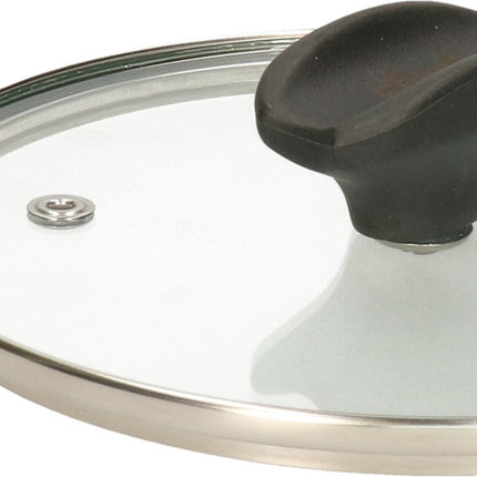 5Five universele pannendeksel voor pannen van 16 cm - glas - stoomgaatje - D17 x H6 cm