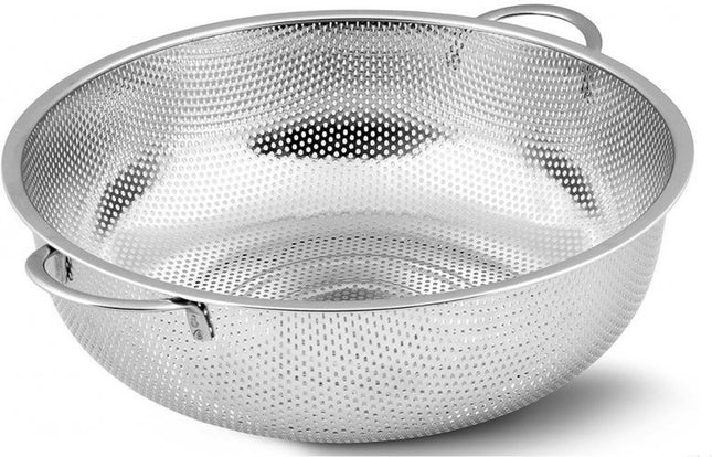 B-Home Keuken vergiet/zeef - rvs metaal - zilver - Dia 25,5 cm - Pasta/aardappels/groente afgieten - Zeven/vergieten