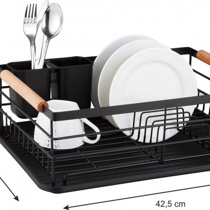 Kinghoff 1728 - Afdruiprek - metaal - met afneembare bestekafvoer