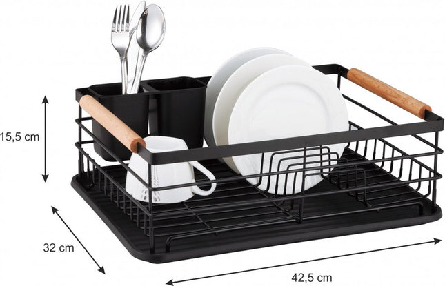 Kinghoff 1728 - Afdruiprek - metaal - met afneembare bestekafvoer