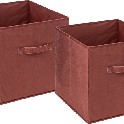 5Five Opbergmand/kastmandje - 2x - Bordeaux rood - 31 x 31 x 31 cm - 29 liter - Vakkenkast manden - Stof met versterkte bodem - Opvouwbaar