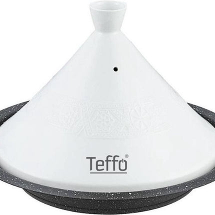 Teffo Tajine Ø 26 cm - Graniet - Geschikt voor alle warmtebronnen, inclusief inductie - Wit, Zwart