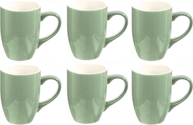 Grote Secret de Gourmet koffie mokken, mint groen, 360 ml, 6 stuks