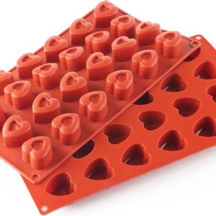 Siliconen Bakvorm passie hartjes 24 vormpjes - Siliconen hartjes - Siliconen Mal - Nonstick Bakvorm
