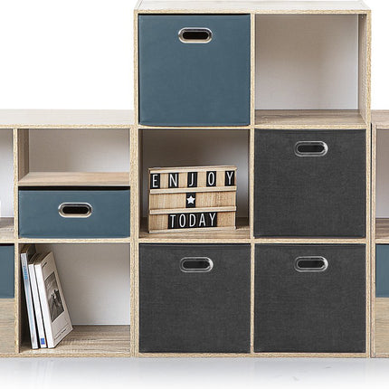 5Five Opbergmand/kastmandje - 2x - Taupe - 31 x 31 x 31 cm - 29 liter - Vakkenkast manden - Stof met versterkte bodem - Opvouwbaar