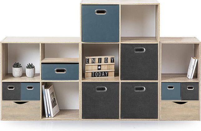 5Five Opbergmand/kastmandje - 2x - Smaragd groen - 31 x 31 x 31 cm - 29 liter - Vakkenkast manden - Stof met versterkte bodem - Opvouwbaar