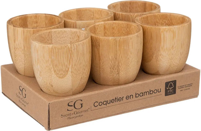 Secret de gourmet Eierdopjes bamboe - Set van 6 - H7,5 CM