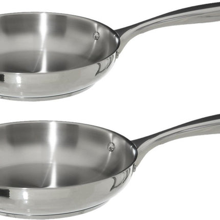 Secret de Gourmet Koekenpannen Acoma - D24 en D26 cm - Alle warmtebronnen - Zilver RVS