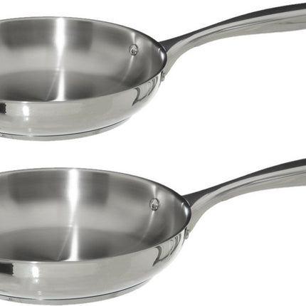 Secret de Gourmet Koekenpannen Acoma - D20 en D24 cm - Alle warmtebronnen - Zilver RVS