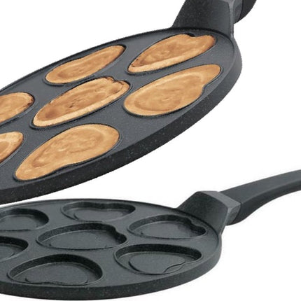 Crêpemaker - Pancake Maker - Pancake pan hart vorm 7 hole - Marmeren Anti Aanbaklaag