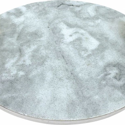 Dienblad Plateau marmer rond met handvaten 30 cm - wit