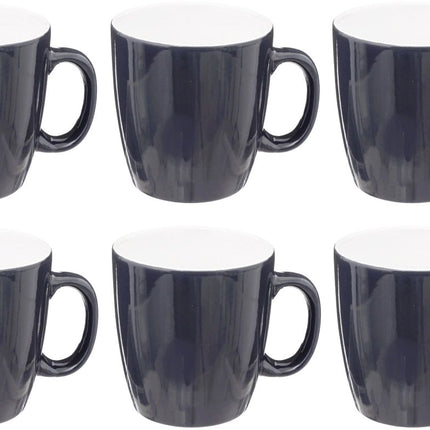 Set van 6 Faience Mokken Colorama 18cl - Blauw - Geschikt voor Warme Dranken