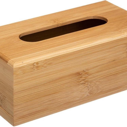 5Five tissuebox/tissuedoos - bamboe/hout - 25 x 13 x 9 cm - lichtbruin - universeel - zakdoek doos