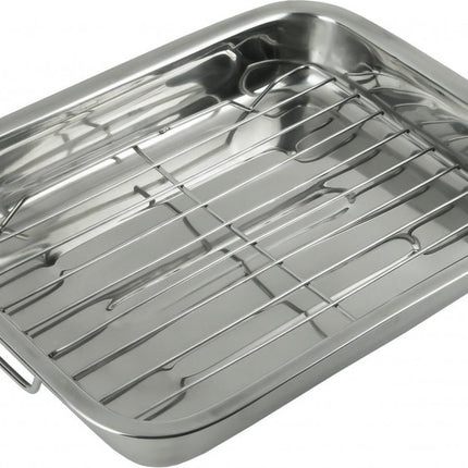 Kinghoff 1377 - Braadblik, Bakplaat met Grill Rooster - 36 x 27 x 5.5 cm