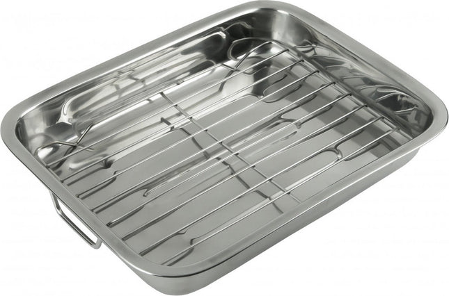 Kinghoff 1377 - Braadblik, Bakplaat met Grill Rooster - 36 x 27 x 5.5 cm