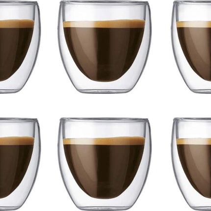 Louvira - latte macchiato glazen - 250 ml - 6 stuks - Theeglazen - dubbelwandige glazen - latte macchiato glazen dubbelwandig - latte glazen - Koffieglazen - Cappuccino glazen