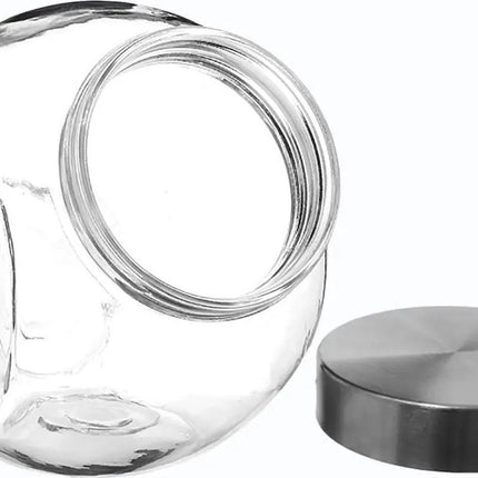 5Five Voorraadpot/snoeppot - 4x stuks - glas - 2,1 liter - met RVS deksel - luchtdichte sluiting
