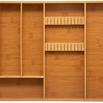 Bestekbak/keuken organizer 6-vaks bamboe - 38 x 58 cm