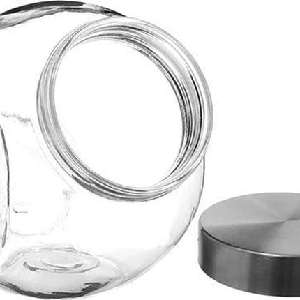 Snoeppot/voorraadpot glas met RVS deksel - 650 ml - Voorraadpotten met luchtdichte sluiting