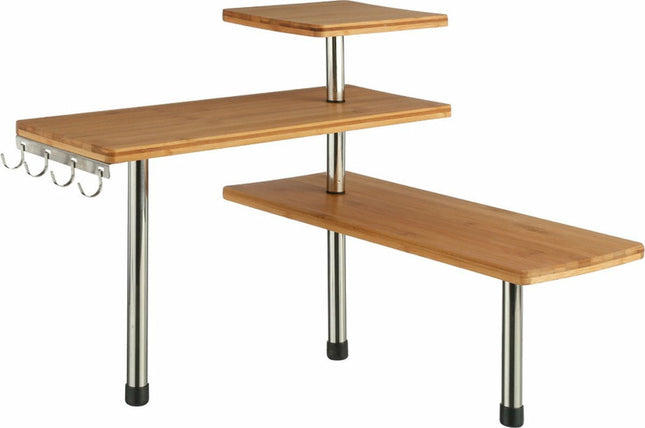 Five Keuken aanrecht hoek etagere - 3 niveaus - bamboe hout - opzet rekje/organizer