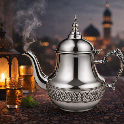 Marokkaanse Theepot RVS – Traditionele Arabische Theepot – 0.8 Liter