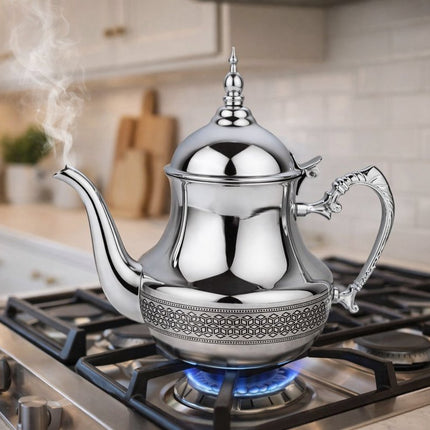 Marokkaanse Theepot RVS – Traditionele Arabische Theepot – 1 Liter