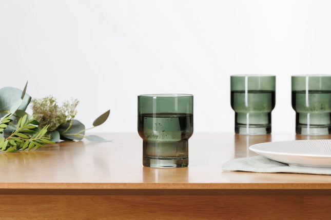 Secret de Gourmet Ella Waterglas - 30cl - Set van 6 stuks - Groen