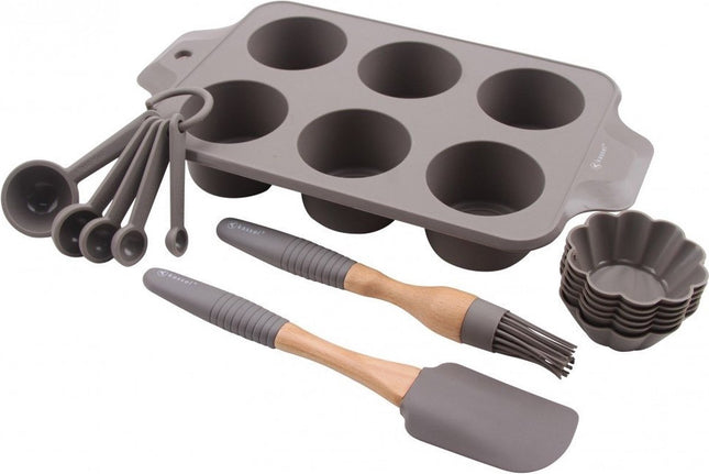 Kassel 12 delige siliconen bak set voor muffins of cupcakes - Bakvorm - Cakevorm - Muffinvorm
