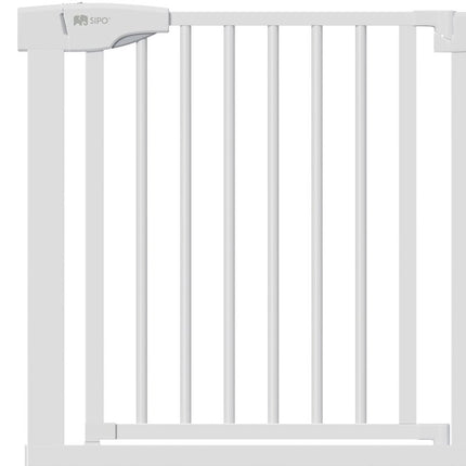 Babyveiligheidshek Wit 75-103 cm breed - Traphek met Automaatsluiting en Klembevestiging - Veiligheidsrek 80 cm Hoog - Sipo