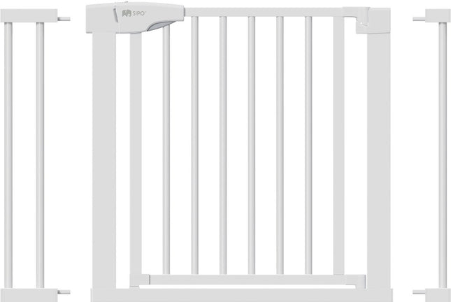 Babyveiligheidshek Wit 75-103 cm breed - Traphek met Automaatsluiting en Klembevestiging - Veiligheidsrek 80 cm Hoog - Sipo