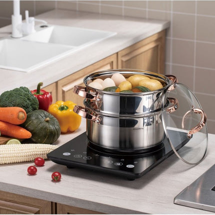 Klausberg 7725 - stoompan - 3 delig - 18cm - rvs - alle warmtebronnen