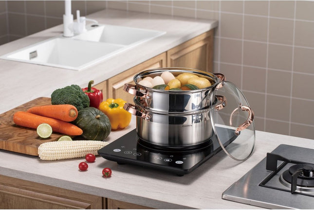 Klausberg 7725 - stoompan - 3 delig - 18cm - rvs - alle warmtebronnen