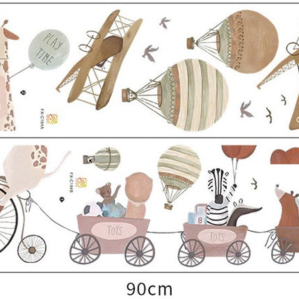 Wandsticker Giraf op Fiets XXL - Zelfklevende Dieren Muurdecoratie voor Kinderkamer - Grote Dieren Sticker voor Peuterkamer en Babykamer - Muursticker