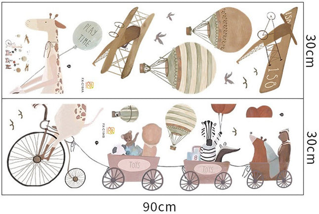 Wandsticker Giraf op Fiets XXL - Zelfklevende Dieren Muurdecoratie voor Kinderkamer - Grote Dieren Sticker voor Peuterkamer en Babykamer - Muursticker