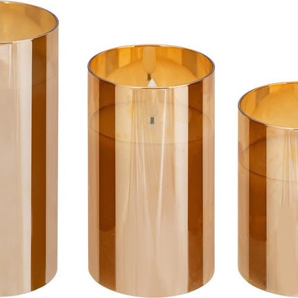 Atmosphera LED kaarsen met flikkerend effect - Set van 3 stuks - Amber