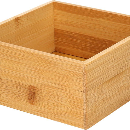 Bestekbak/keuken organizer 1-vaks Tidy Smart bamboe 15 x 15 x 7 cm