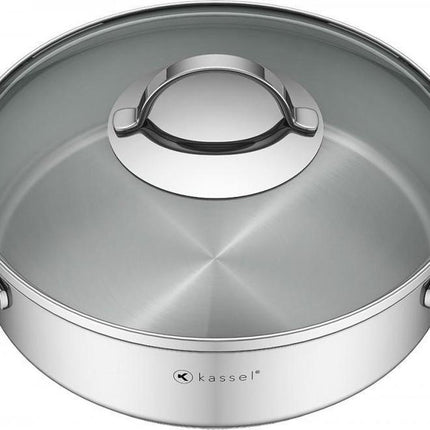 Kassel Alice – Lage kookpan met deksel - Ø 24 cm – RVS