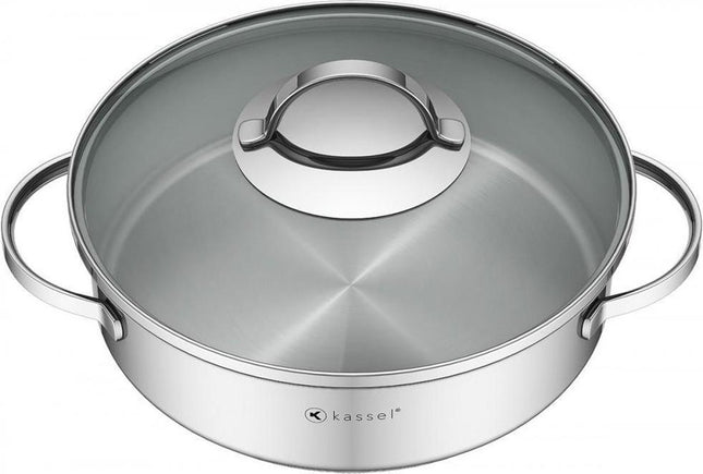 Kassel Alice – Lage kookpan met deksel - Ø 24 cm – RVS
