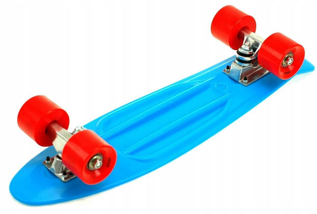 Skateboard – Cruiser Pennyboard 57cm – Lichtgewicht – ABEC-5 – PU-dempers – Rood/Blauw