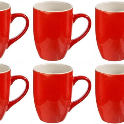 Grote Secret de Gourmet koffie mokken, rood, 360 ml, 6 stuks