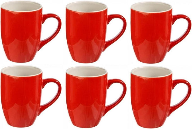 Grote Secret de Gourmet koffie mokken, rood, 360 ml, 6 stuks