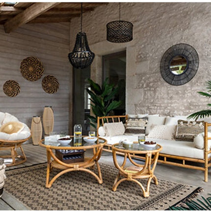 Atmosphera Sierkussen Macrame Ibiza voor binnen - 2x - ivoor wit - 30 x 50 cm - katoen/polyester
