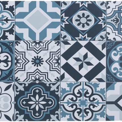 Rechthoekige placemat mozaiek blauw - vinyl - 45 x 30 cm - Onderleggers