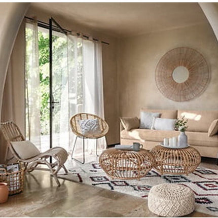 Atmosphera Sierkussen Macrame Ibiza voor binnen - 2x - creme wit - 30 x 50 cm - katoen/polyester
